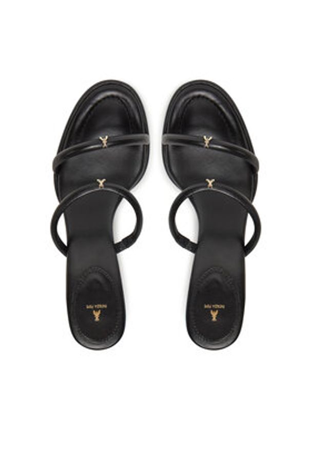 Patrizia Pepe Klapki 8X0060/L026 Czarny. Kolor: czarny. Materiał: skóra