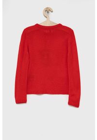 Kids Only Sweter dziecięcy kolor czerwony. Okazja: na co dzień. Kolor: czerwony. Materiał: dzianina. Styl: casual