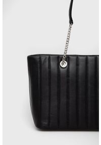 DKNY - Dkny torebka skórzana R21ABR09 kolor czarny. Kolor: czarny. Materiał: skórzane. Rodzaj torebki: na ramię #4