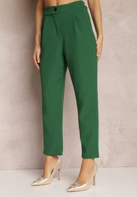 Renee - Zielone Spodnie Cygaretki Zalko. Okazja: na co dzień. Kolor: zielony. Styl: klasyczny, casual, elegancki