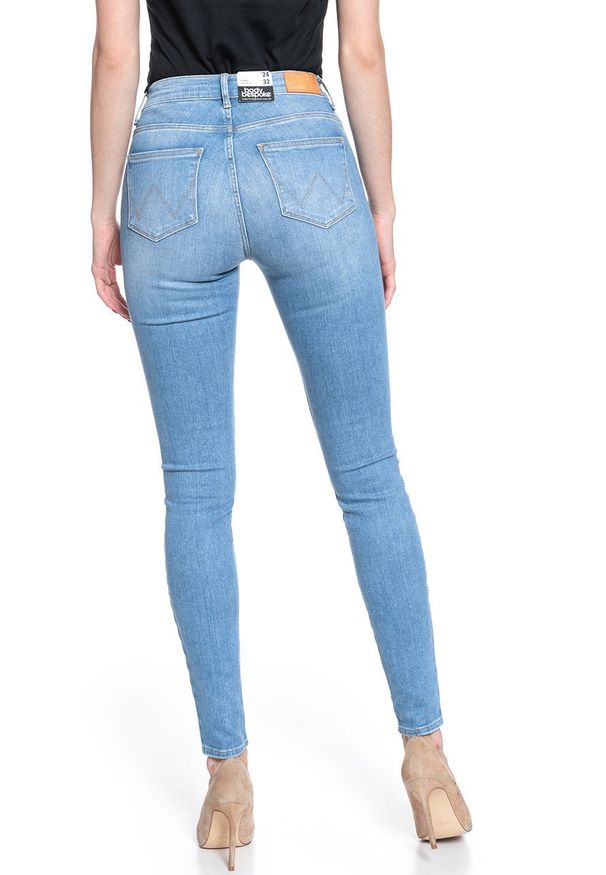 Wrangler - WRANGLER HIGH RISE SKINNY INDIGO BEACHES W27HGU241 112128082. Stan: podwyższony