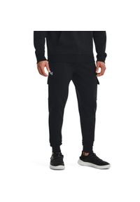 Spodnie Under Armour Rival Fleece Cargo, Mężczyźni. Kolor: biały, wielokolorowy, czarny. Materiał: bawełna, materiał