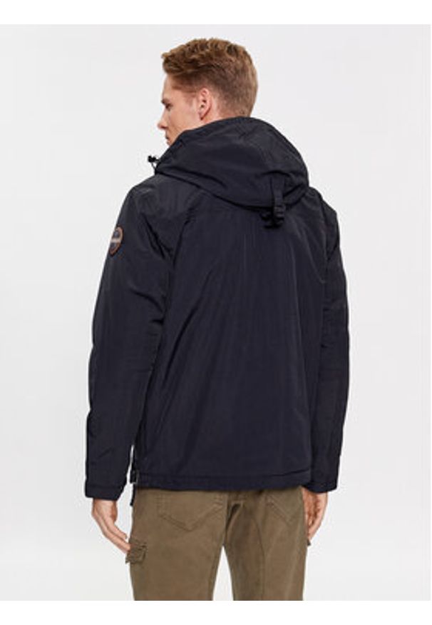 Napapijri Kurtka anorak Rainforest Pocket 2 NP0A4GMD Czarny Regular Fit. Kolor: czarny. Materiał: syntetyk