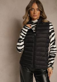 Renee - Czarna Kamizelka Ozdobiona Pikowaniem Soellame. Okazja: na co dzień. Kolor: czarny. Wzór: aplikacja. Styl: street, casual