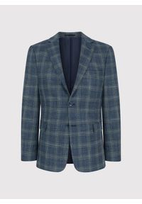Pako Lorente - PAKO LORENTE – Granatowa casualowa marynarka męska w zieloną kratę. Okazja: na co dzień. Kolor: niebieski, zielony, wielokolorowy. Materiał: poliester, wiskoza, elastan. Styl: casual #4