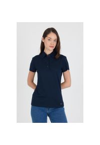 WOOLONA - Koszulka Polo Damska Sportowa Woolona 100% Merino (170 g/m² - Piqué). Typ kołnierza: polo. Kolor: niebieski