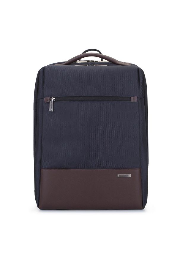 Wittchen - Męski plecak na laptopa 15,6” kostka. Kolor: niebieski, brązowy, wielokolorowy. Materiał: poliester. Styl: elegancki, klasyczny, biznesowy