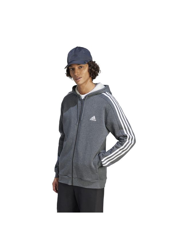 Adidas - Bluza z kapturem męska ADIDAS Gym & Pilates. Typ kołnierza: kaptur. Kolor: biały, szary, wielokolorowy. Materiał: bawełna, poliester. Sport: joga i pilates