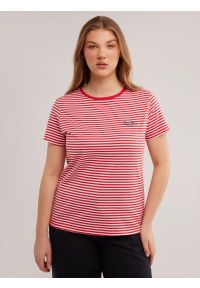 Big-Star - Koszulka damska w paski czerwono-biała Zenaida 603. Kolor: czerwony. Materiał: dzianina, bawełna. Wzór: paski. Styl: klasyczny #2