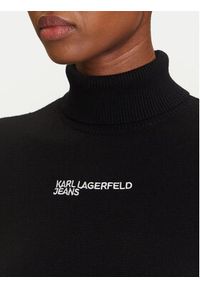 Karl Lagerfeld Jeans Golf A3W18007 Czarny Slim Fit. Typ kołnierza: golf. Kolor: czarny. Materiał: syntetyk