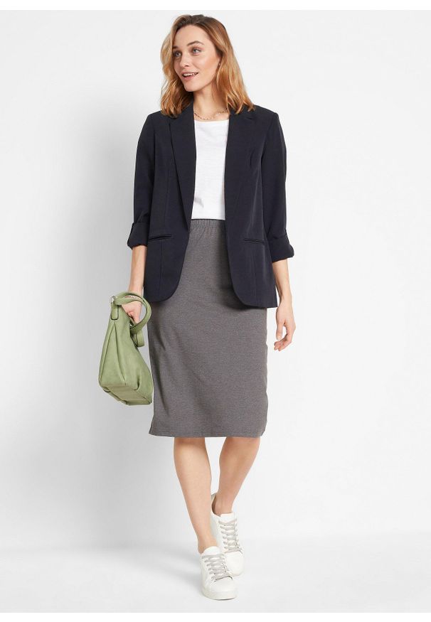 bonprix - Spódnica z dżerseju ze stretchem (2 szt.). Kolor: szary. Materiał: jersey