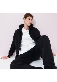 Reserved - PREMIUM Spodnie dresowe z bawełny organicznej - Czarny. Kolor: czarny. Materiał: bawełna, dresówka