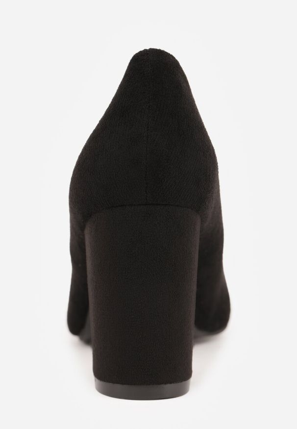 Renee - Czarne Casualowe Czółenka na Słupku z Wkładką ze Skóry Naturalnej Maidra. Okazja: na co dzień. Kolor: czarny. Materiał: skóra. Sezon: wiosna, lato. Obcas: na słupku. Styl: casual. Wysokość obcasa: średni