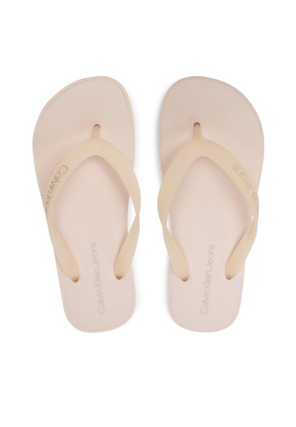 Calvin Klein Jeans Japonki Beach Sandal Flatform Logo YW0YW01092 Różowy. Kolor: różowy