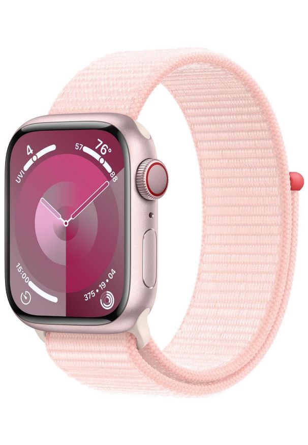 APPLE - Smartwatch Apple Watch 9 GPS+Cellular 45mm aluminium Różowy | Różowy opaska sportowa. Rodzaj zegarka: smartwatch. Kolor: różowy. Materiał: materiał. Styl: sportowy