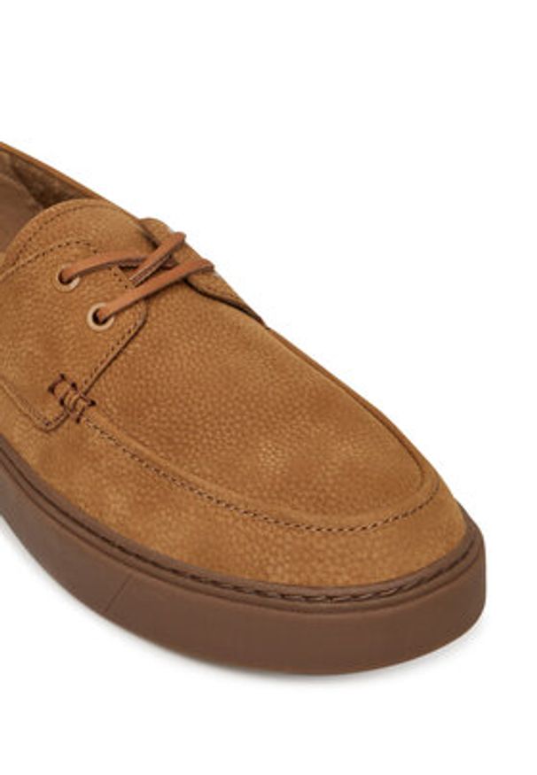 Calvin Klein Półbuty Hybrid Lace Up Boat Nu HM0HM01892 Brązowy. Kolor: brązowy. Materiał: zamsz, skóra