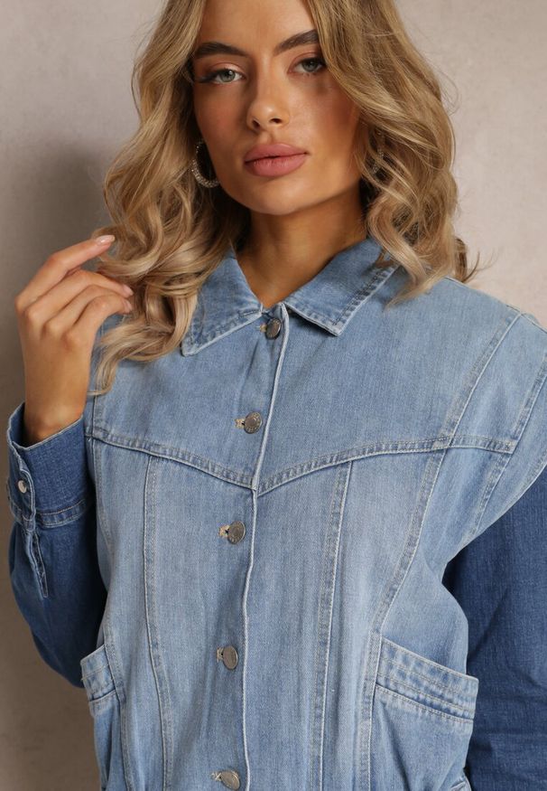 Renee - Niebieska Jeansowa Kamizelka z Bawełny Zapinana na Guziki z Kieszeniami Yevani. Kolor: niebieski. Materiał: bawełna, jeans