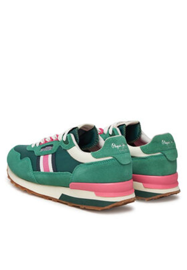 Pepe Jeans Sneakersy Kingston Heritage W PLS40033 Zielony. Kolor: zielony. Materiał: skóra, zamsz