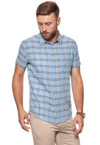 Wrangler - KOSZULA MĘSKA KRÓTKI RĘKAW WRANGLER SS 1PKT SHIRT CERUL W58606EVT 112129493. Długość rękawa: krótki rękaw. Długość: krótkie. Wzór: kratka