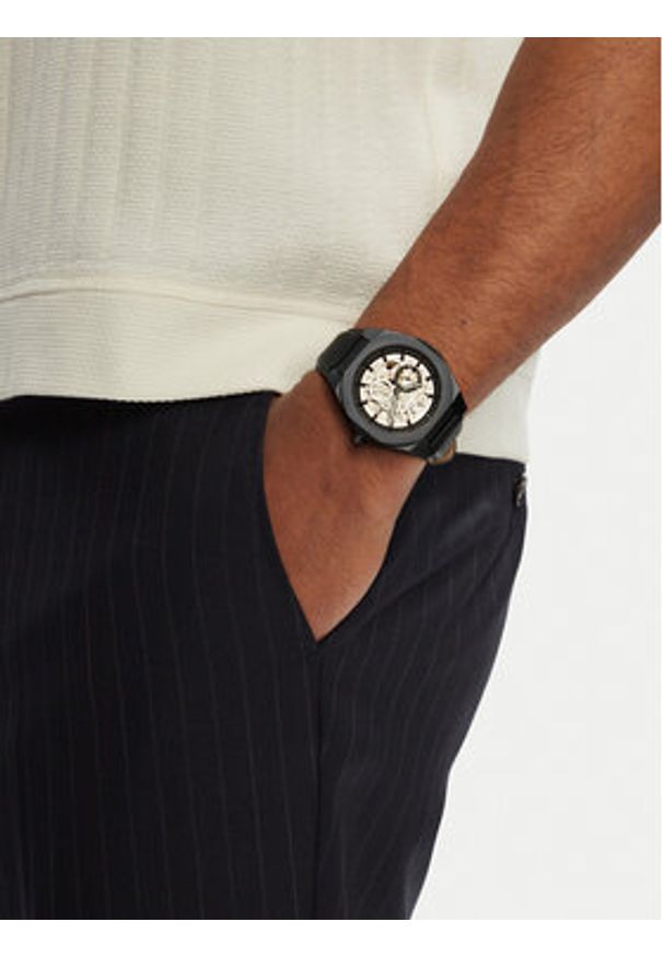 Armani Exchange Zegarek Sync AX4297 Czarny. Kolor: czarny. Materiał: skóra