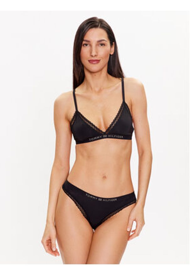 TOMMY HILFIGER - Tommy Hilfiger Stringi UW0UW04184 Czarny. Kolor: czarny. Materiał: syntetyk