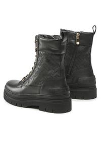 TOMMY HILFIGER - Tommy Hilfiger Trapery Lace Up Zip Boot Monogram FW0FW06849 Czarny. Kolor: czarny. Materiał: skóra #5