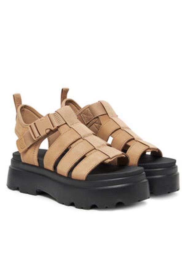 Ugg Sandały W Cora 1152698 Beżowy. Kolor: beżowy. Materiał: nubuk, skóra
