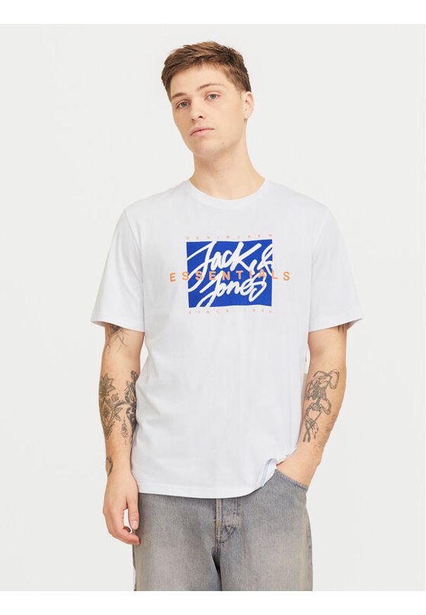 Jack & Jones - Jack&Jones T-Shirt Colton 12268439 Biały Standard Fit. Kolor: biały. Materiał: bawełna