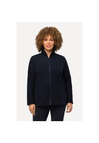 ULLA POPKEN - Damskie Bluza polarowa system modułowy do wpinania z recyklingu. Kolekcja: plus size. Kolor: niebieski. Materiał: poliester, materiał #1