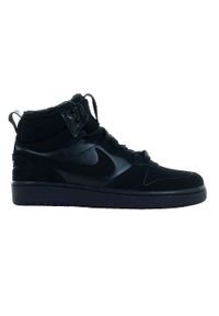 Buty Dziecko Nike Court Borough 2 czarny. Okazja: na co dzień. Kolor: czarny. Materiał: syntetyk, tkanina, skóra, materiał. Model: Nike Court. Sport: turystyka piesza