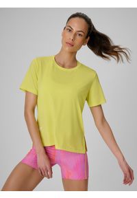 4f - 4F Koszulka treningowa loose szybkoschnąca damska - zielona M. Kolor: zielony. Materiał: materiał, włókno. Sport: fitness #1