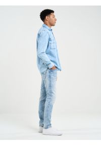 Big-Star - Koszula męska jeansowa niebieska Pars 203. Kolor: niebieski. Materiał: jeans. Styl: retro, klasyczny #5