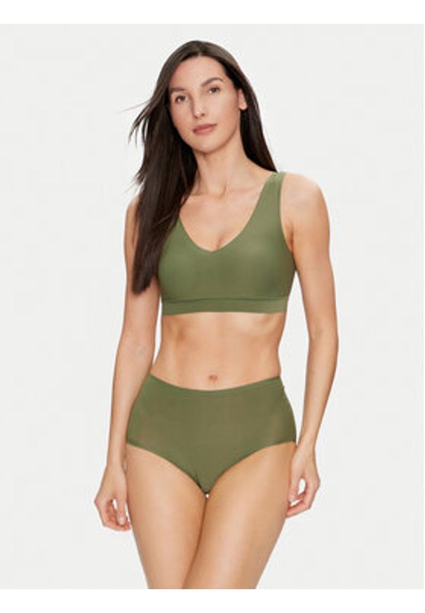Chantelle Figi klasyczne z wysokim stanem Soft Stretch C26470 Zielony. Stan: podwyższony. Kolor: zielony. Materiał: syntetyk