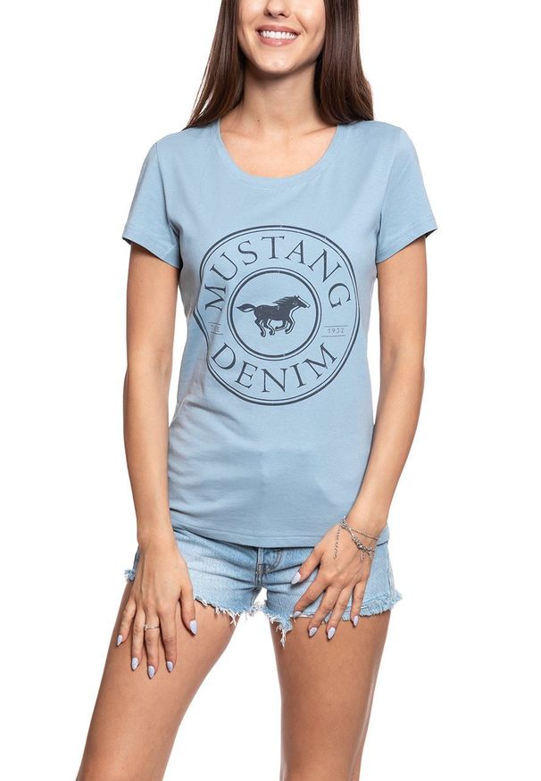 Mustang - MUSTANG T SHIRT DAMSKI Alexia C Print 1009056 5084. Wzór: nadruk