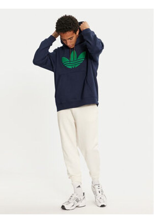 Adidas - adidas Bluza JN5968 Granatowy Loose Fit. Kolor: niebieski. Materiał: bawełna