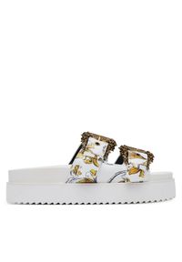 Versace Jeans Couture Klapki 78VA3SM1 ZS366 G03 Biały. Kolor: biały. Materiał: skóra