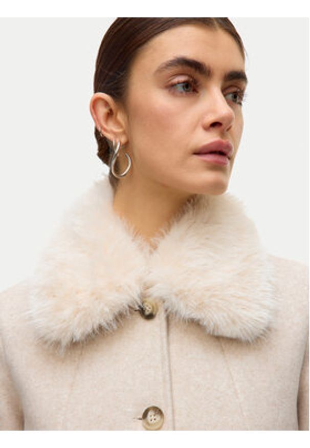 Vero Moda Płaszcz przejściowy Autumn 10331559 Beżowy Regular Fit. Kolor: beżowy. Materiał: syntetyk