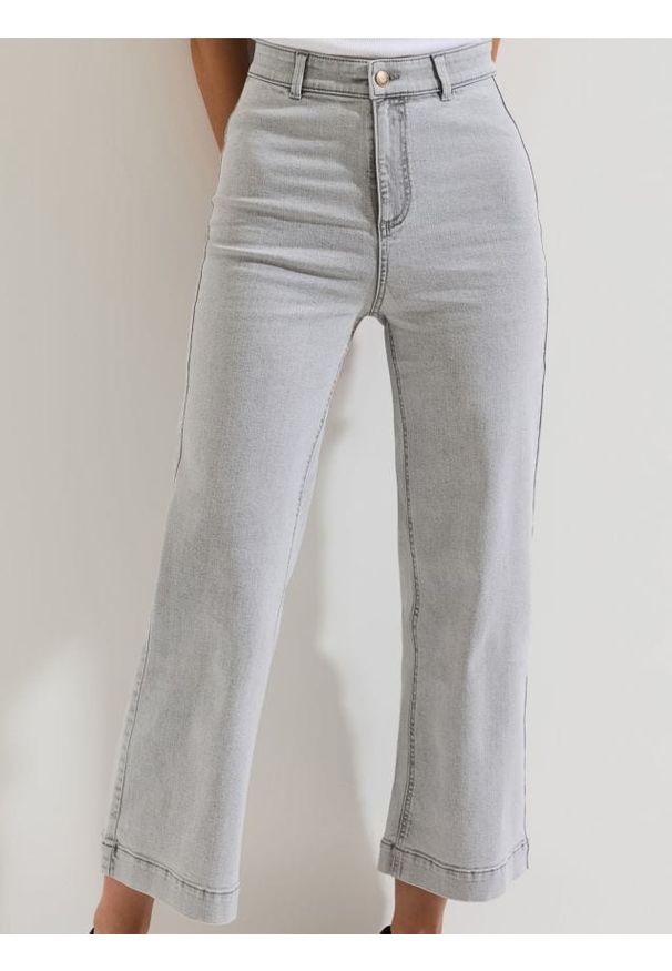 Sinsay - Jeansy culotte - szary. Kolor: szary