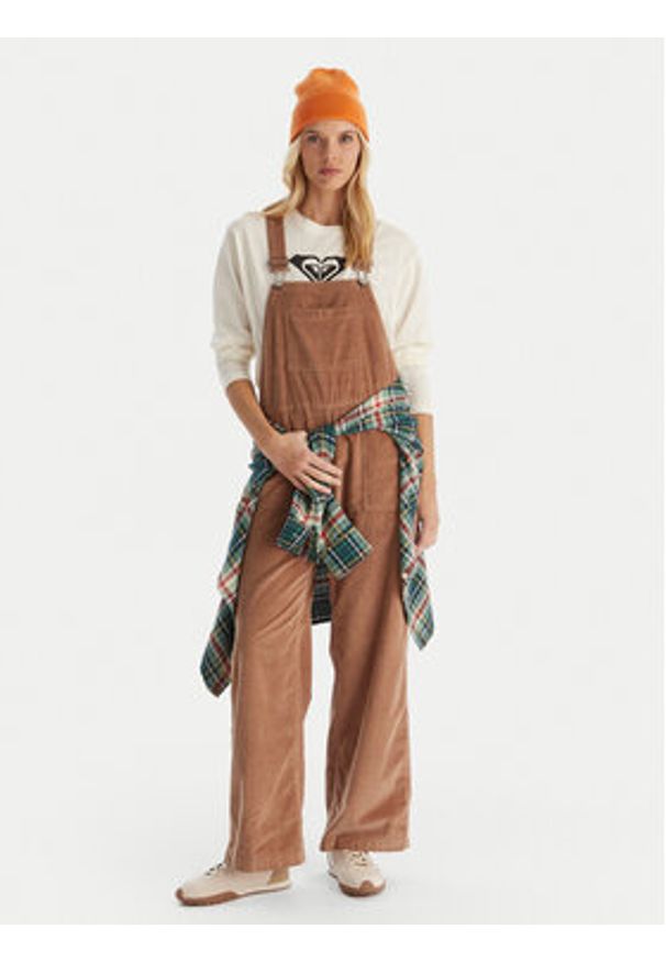 Roxy Ogrodniczki Trailblazer Overall ERJWO03022 Brązowy Regular Fit. Kolor: brązowy. Materiał: bawełna