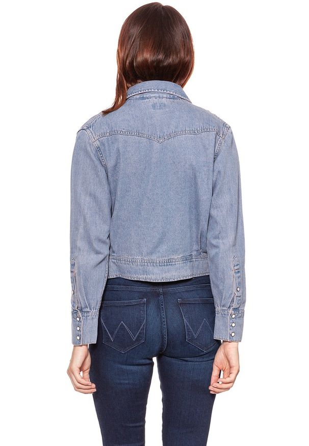Wrangler - DAMSKA KURTKA JEANSOWA WRANGLER SHACKET PINK TINT W5254LWYX 112129396. Materiał: jeans