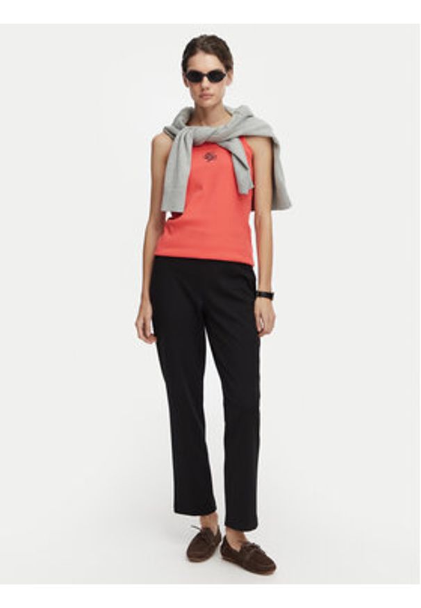 Beverly Hills Polo Club Top P-SS26W-TK550000 Koralowy Regular Fit. Typ kołnierza: polo. Kolor: pomarańczowy. Materiał: bawełna