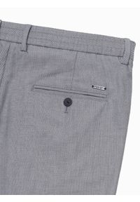 Ombre Clothing - Spodnie męskie chino z gumką w pasie SLIM FIT - szare V2 OM-PACP-0157 - XXL. Okazja: na co dzień. Kolor: szary. Materiał: wiskoza, poliester, elastan. Styl: casual #6