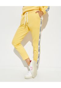 LA MANIA - Żółte spodnie dresowe - EDYCJA LIMITOWANA. Kolor: żółty. Materiał: dresówka