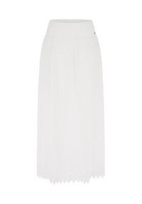 Guess Spódnica trapezowa Rafa W3GD69 WFDC0 Biały Regular Fit. Kolor: biały. Materiał: bawełna