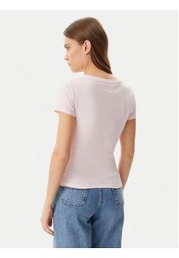 Tommy Jeans T-Shirt DW0DW20458 Różowy Slim Fit. Kolor: różowy. Materiał: bawełna #3