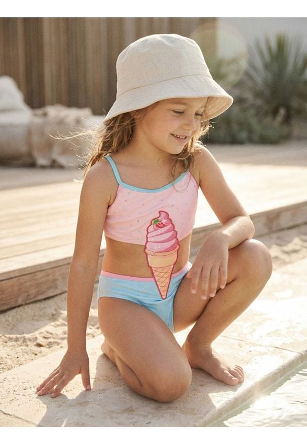 Sinsay - Strój kąpielowy z aplikacją loda 3D - wielobarwny. Wzór: aplikacja