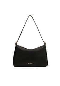 Kazar - Czarna skórzana torebka na szerokim pasku. Kolor: czarny. Materiał: skórzane. Styl: klasyczny. Rodzaj torebki: na ramię #1
