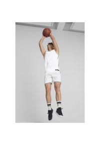 Puma - Męskie szorty do koszykówki Hoops Team PUMA White. Kolor: biały. Sport: koszykówka