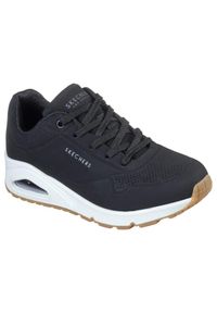 skechers - Buty SKECHERS Uno Stand On Air. Okazja: na co dzień. Kolor: czarny. Materiał: skóra