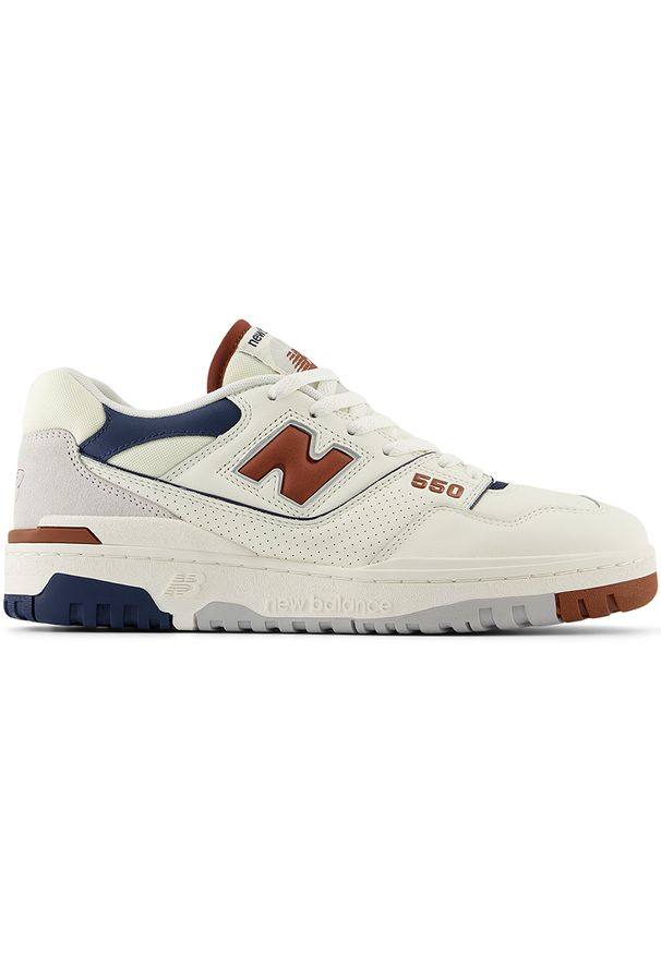 Buty męskie New Balance BB550ESG – beżowe. Okazja: na co dzień. Kolor: beżowy. Materiał: skóra. Szerokość cholewki: normalna